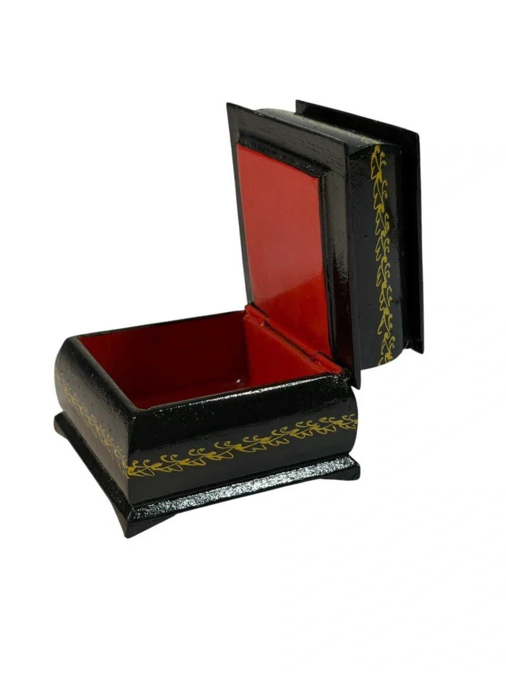 Vintage Russian Lacquer Double Box Double Deck Trinket/Jewelry Box Signed